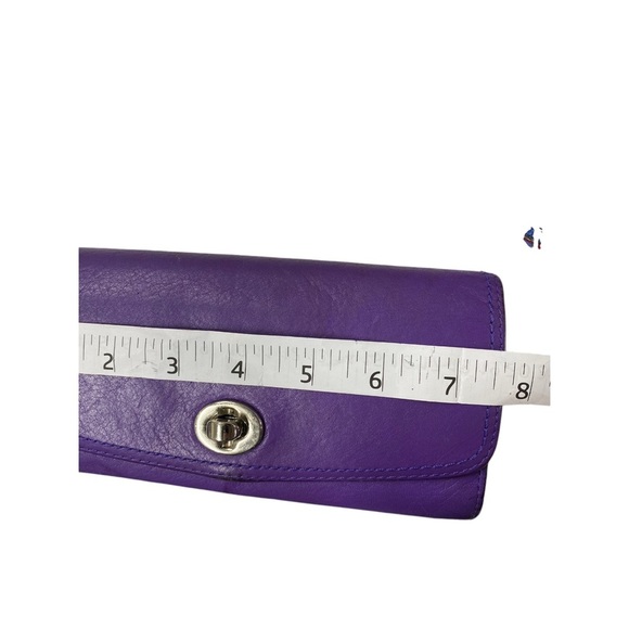 Coach Purple leather vintage folded wallet - Picture 9 of 10